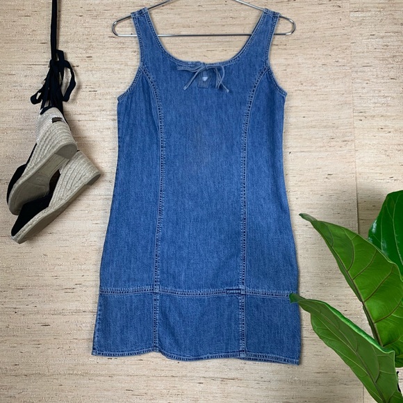 🍁 Vintage Calvin Klein Jeans Denim Mini Dress - Picture 2 of 8
